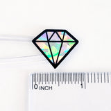 April birthstone stickers, diamond gemstone stickers, set of 40 small sparkly classic diamond shape decals for gifts, notes and scrapbooks.