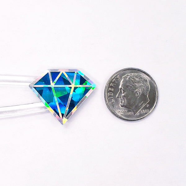 Birthstone stickers, set of 40 small sparkly turquoise gemstone decals for gifts, notecards, journals and scrapbook page embellishments.