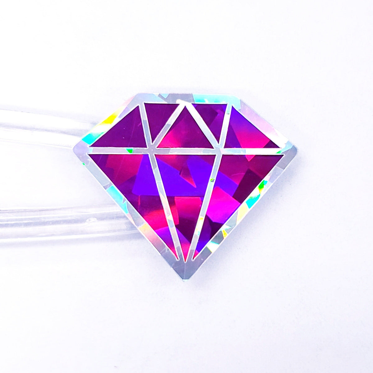 Hot Pink Birthstone stickers, set of 40 small sparkly pink diamond decals for gifts, notes, journals, phone grips and scrapbook pages.