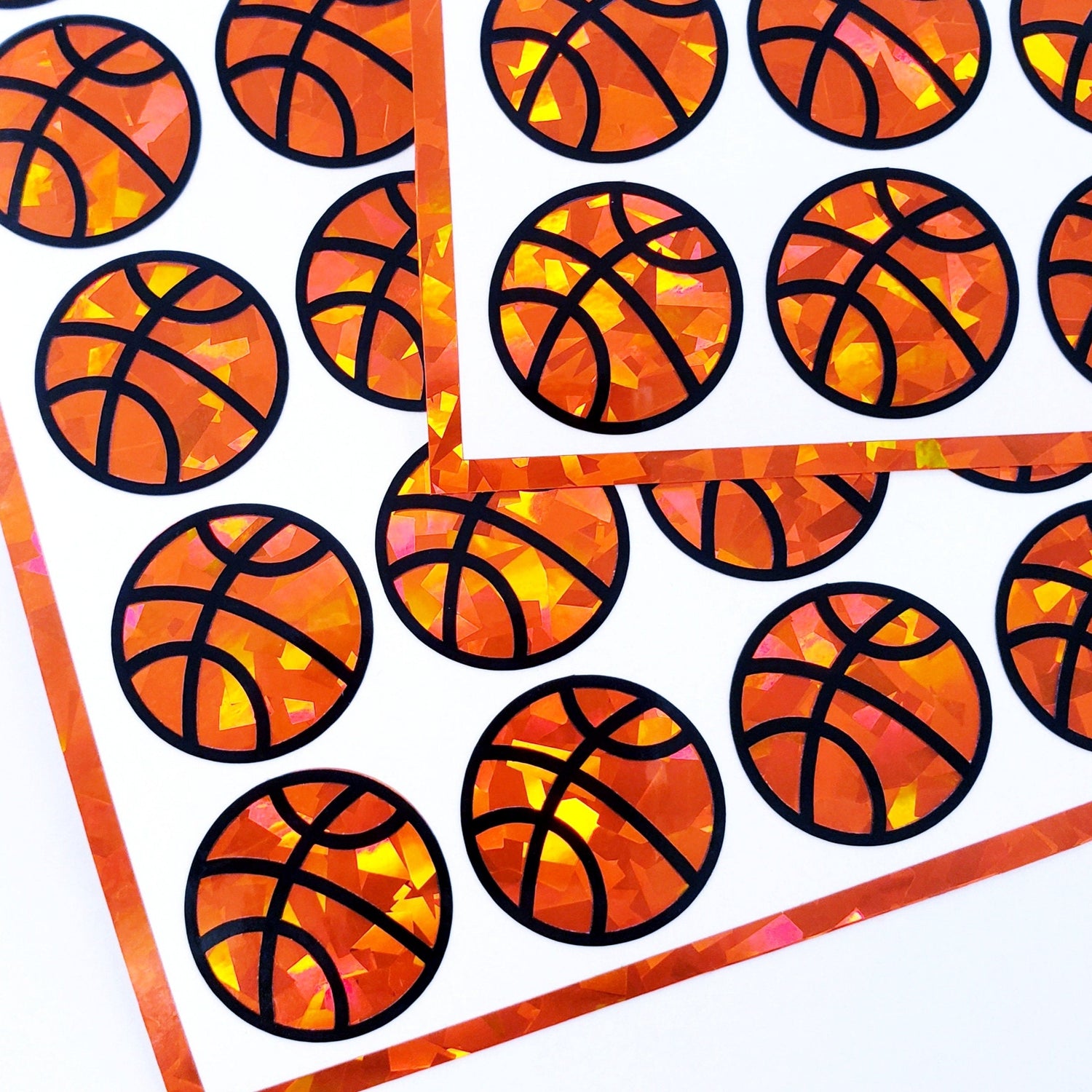 Basketball Stickers, set of 48 sports theme stickers, birthday party, sports banquet, scrapbook pages and gift for college basketball fans.