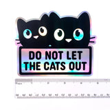 Indoor Cat Safety Door Sticker, Cute Do Not Let Cats Out Sign, Pet Lover Gift