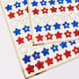 Star Stickers, set of 70 patriotic red, white, blue and gold stars for Memorial Day, July 4th, American Flag Decor, Glitter Sticker Sheet.