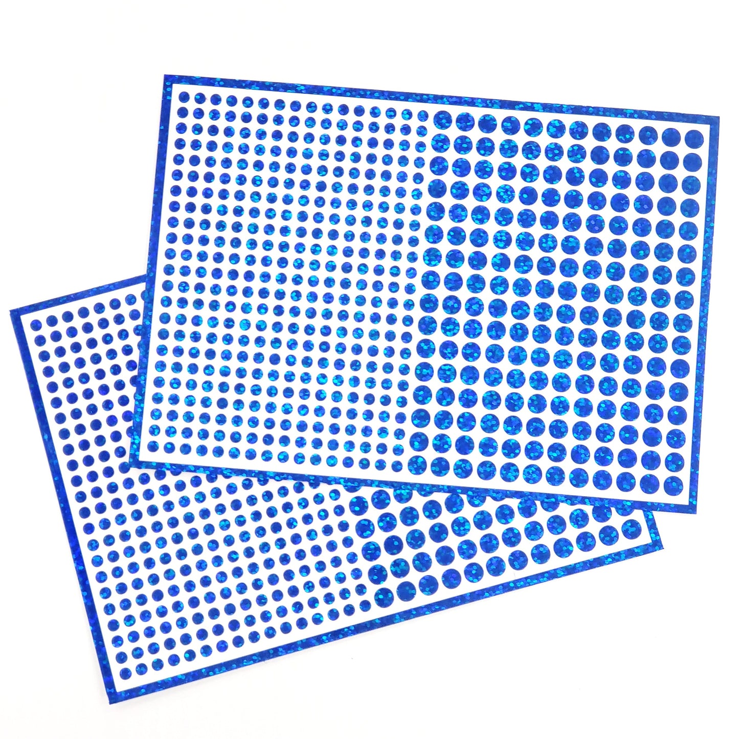 Blue Glitter Dot Stickers, set of 560, two dot sizes 2mm and 1/4 dots for meal choice, journals, planners, calendars, charts and crafts.
