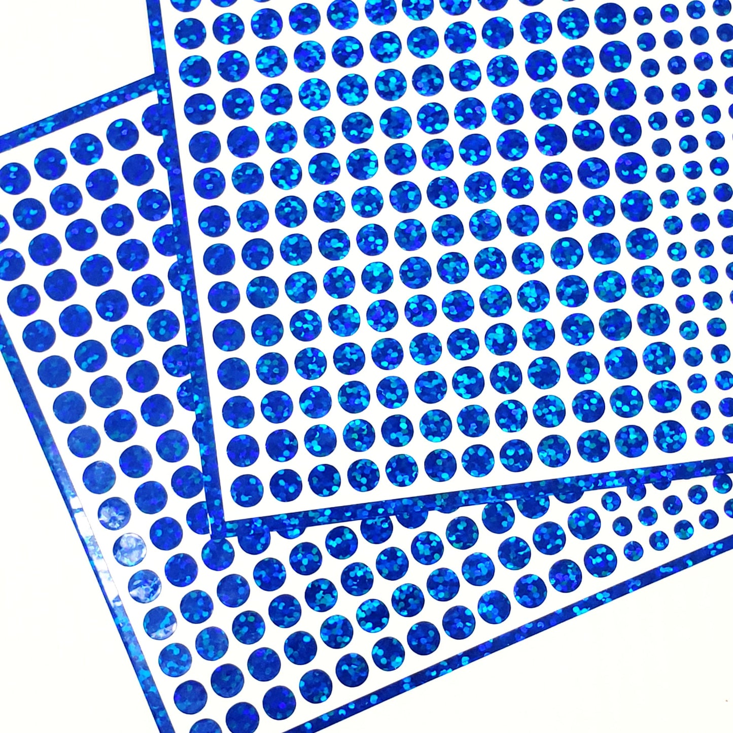 Blue Glitter Dot Stickers, set of 560, two dot sizes 2mm and 1/4 dots for meal choice, journals, planners, calendars, charts and crafts.