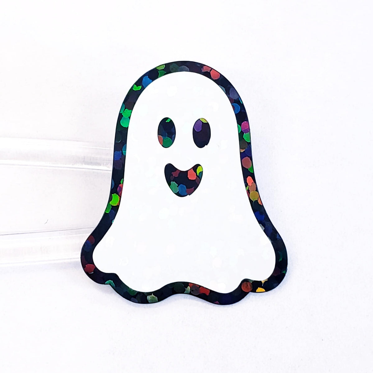 Ghost Sticker Set, set of 30 spooky sparkly whimsy goth stickers for Halloween decor, trick or treat bags, paper crafts and scrapbook pages.