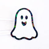 Ghost Sticker Set, set of 30 spooky sparkly whimsy goth stickers for Halloween decor, trick or treat bags, paper crafts and scrapbook pages.