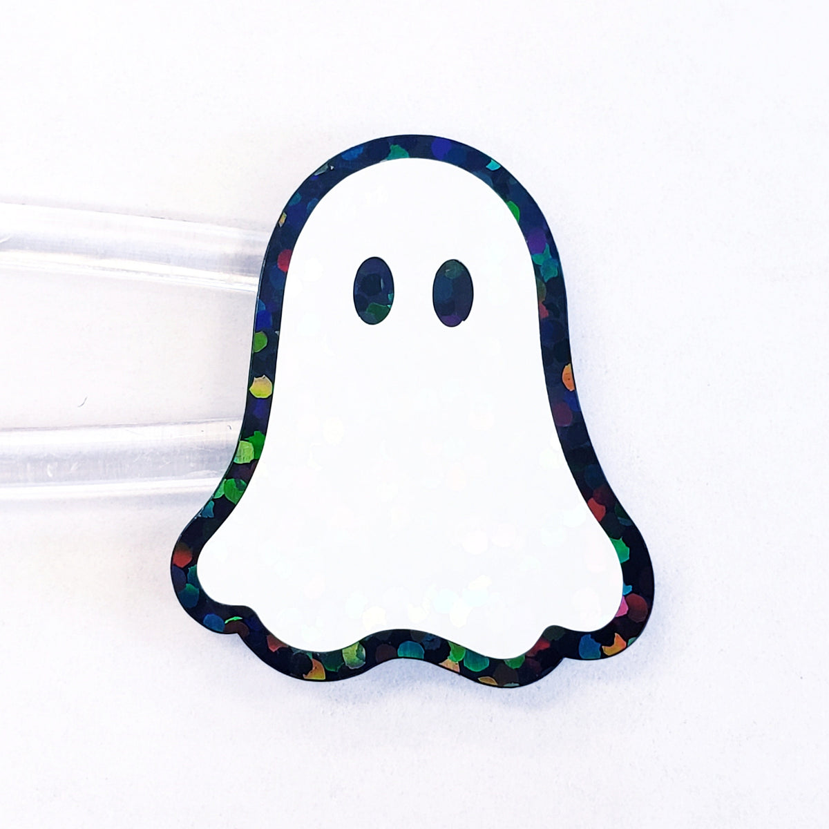 Ghost Sticker Set, set of 30 spooky sparkly whimsy goth stickers for Halloween decor, trick or treat bags, paper crafts and scrapbook pages.