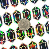 Black Rupee Gem Sticker Set of 36 sparkly black vinyl stickers for gamers, journals, notecards, laptops and crafts.