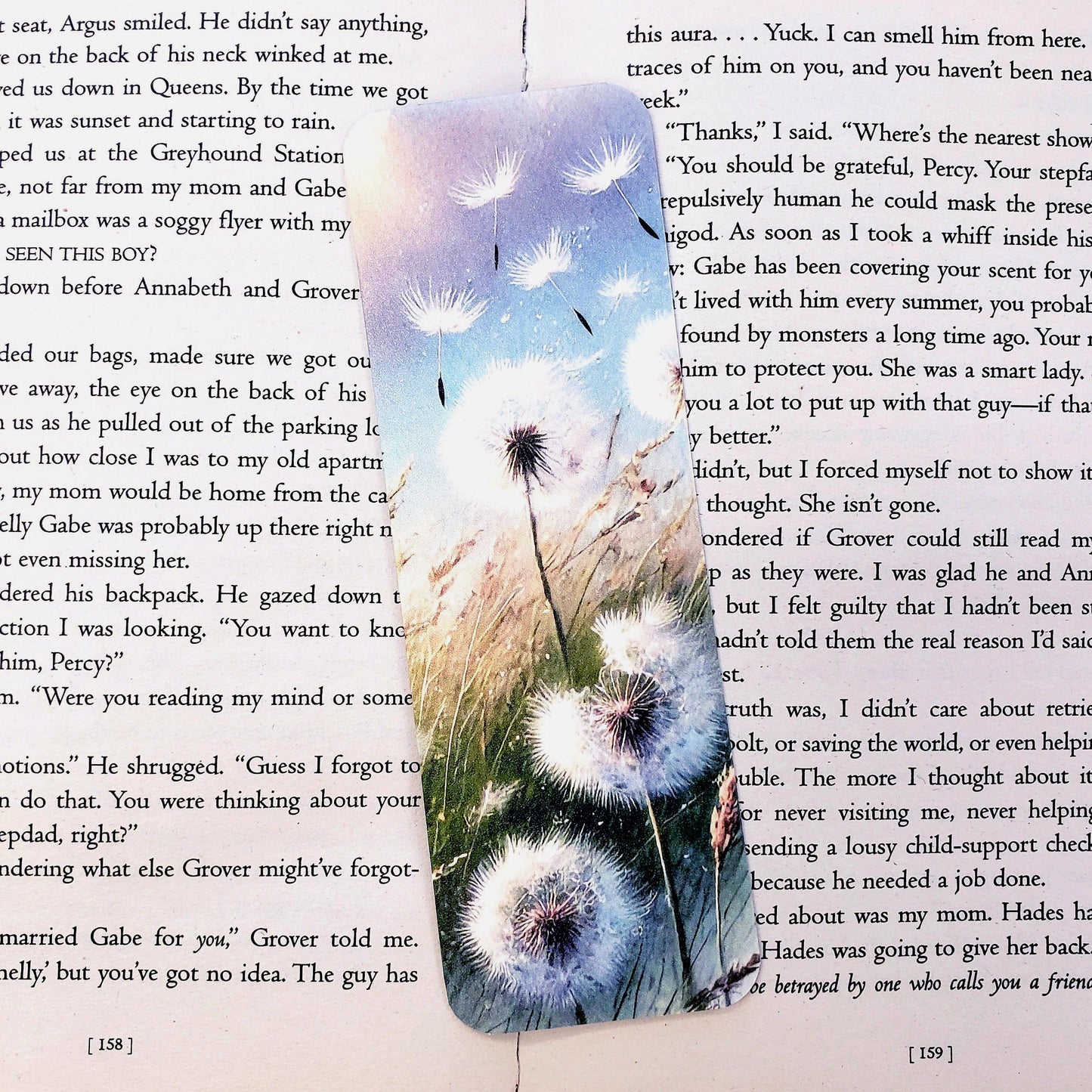 handmade bookmark printed dandelion design double sided