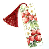 Strawberry Print Bookmark with tassel