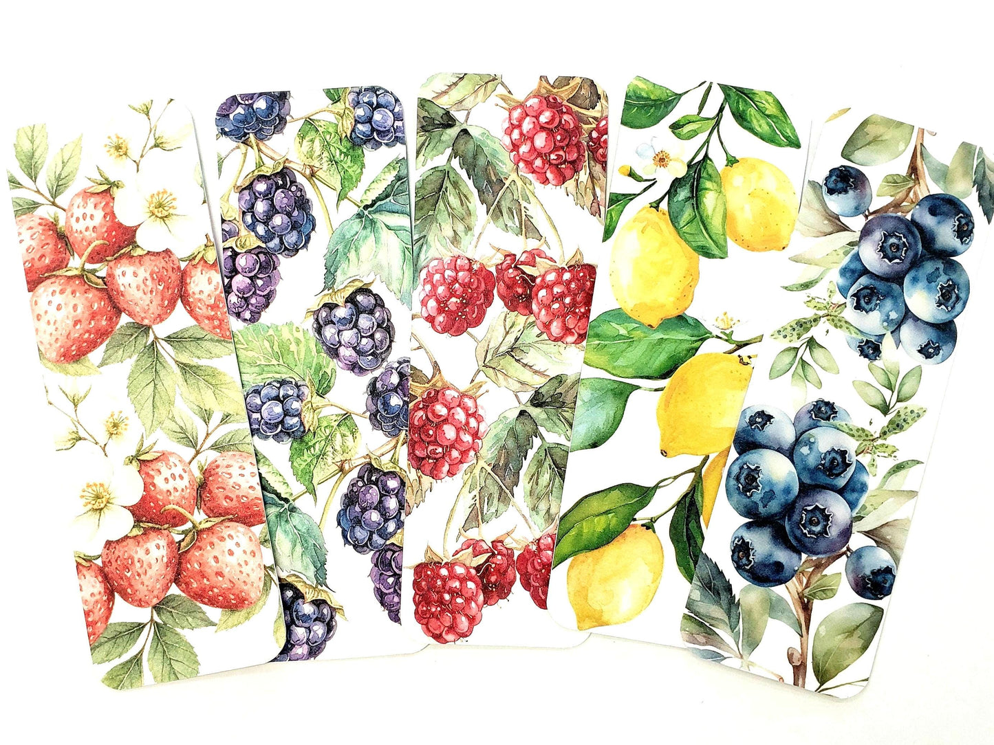 Cherry Bookmark with tassel, botanical fruit design on bookmark, Gift for baker, kitchen cookbook decor, book club gift
