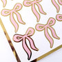 Coquette Pink Ribbon Stickers, Set of 15 Cute Vinyl Decal Bow Stickers for Water Bottle, Pink and Gold Ribbon Stickers for Baby Girl Showers