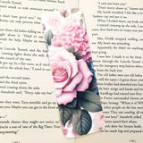 printed pink rose bookmark