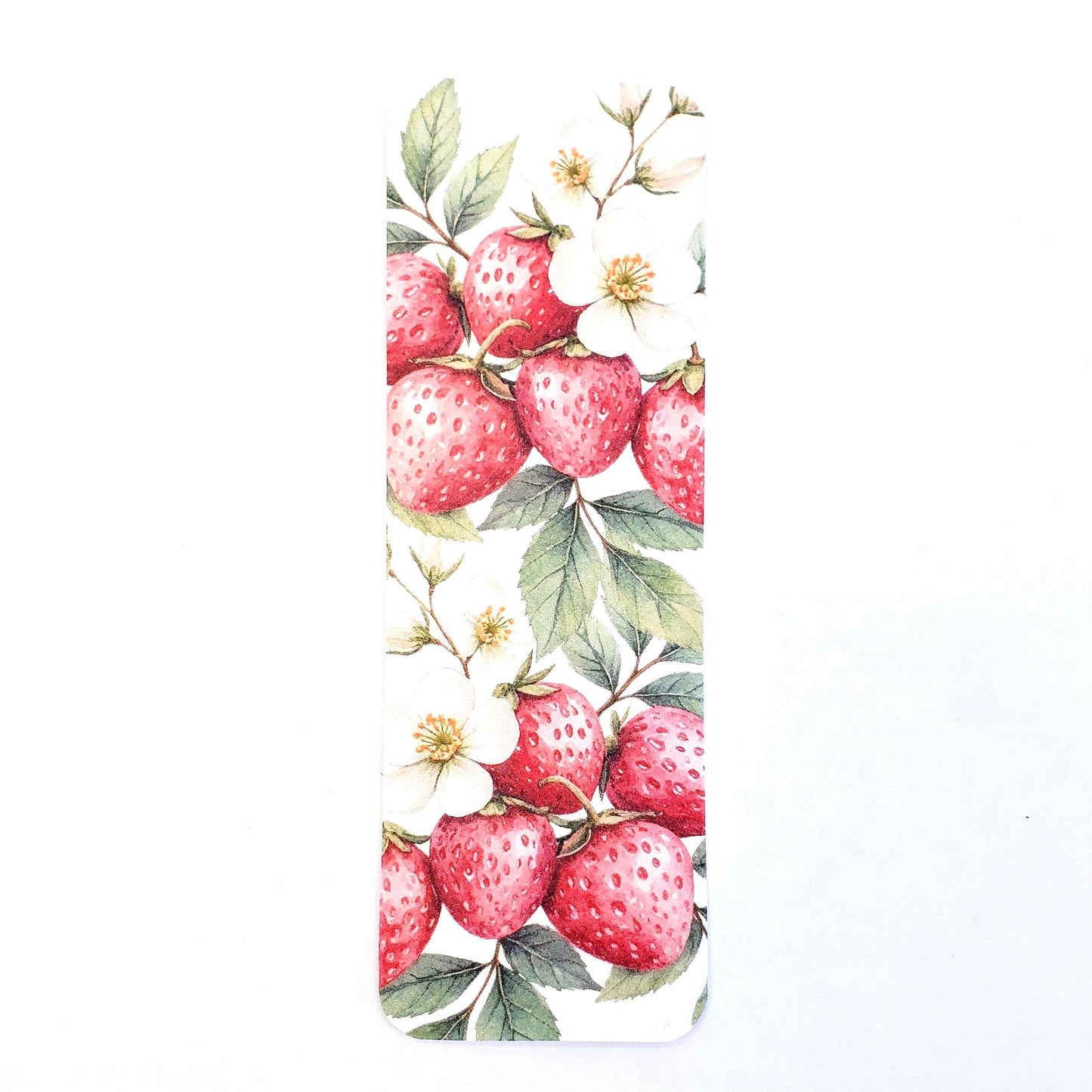 Strawberry Print Bookmark with tassel