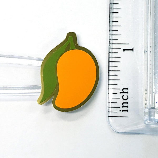 Mango Stickers, set of 28 small peel and stick tropical fruit vinyl stickers for recipe cards, scrapbooking and journals.