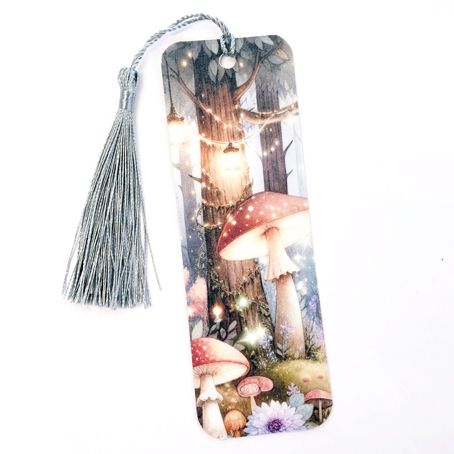 Mushroom Bookmark with tassel, double-sided