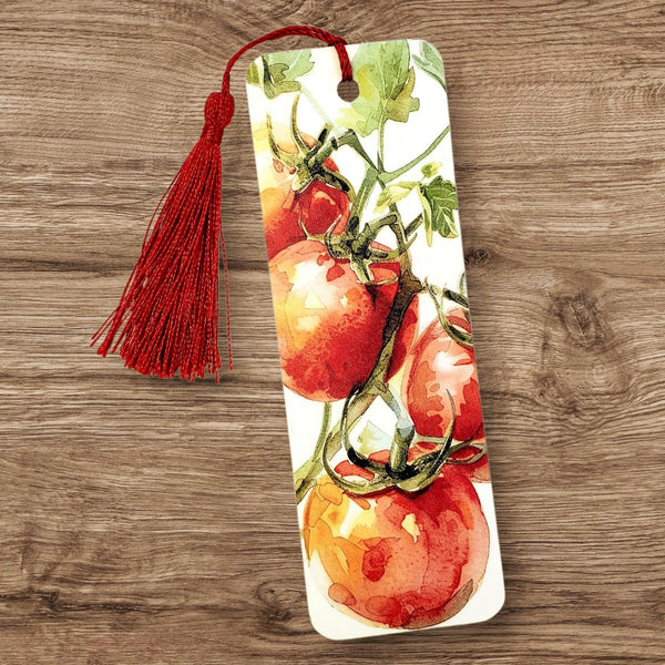 Tomato Bookmark with tassel, Double-sided