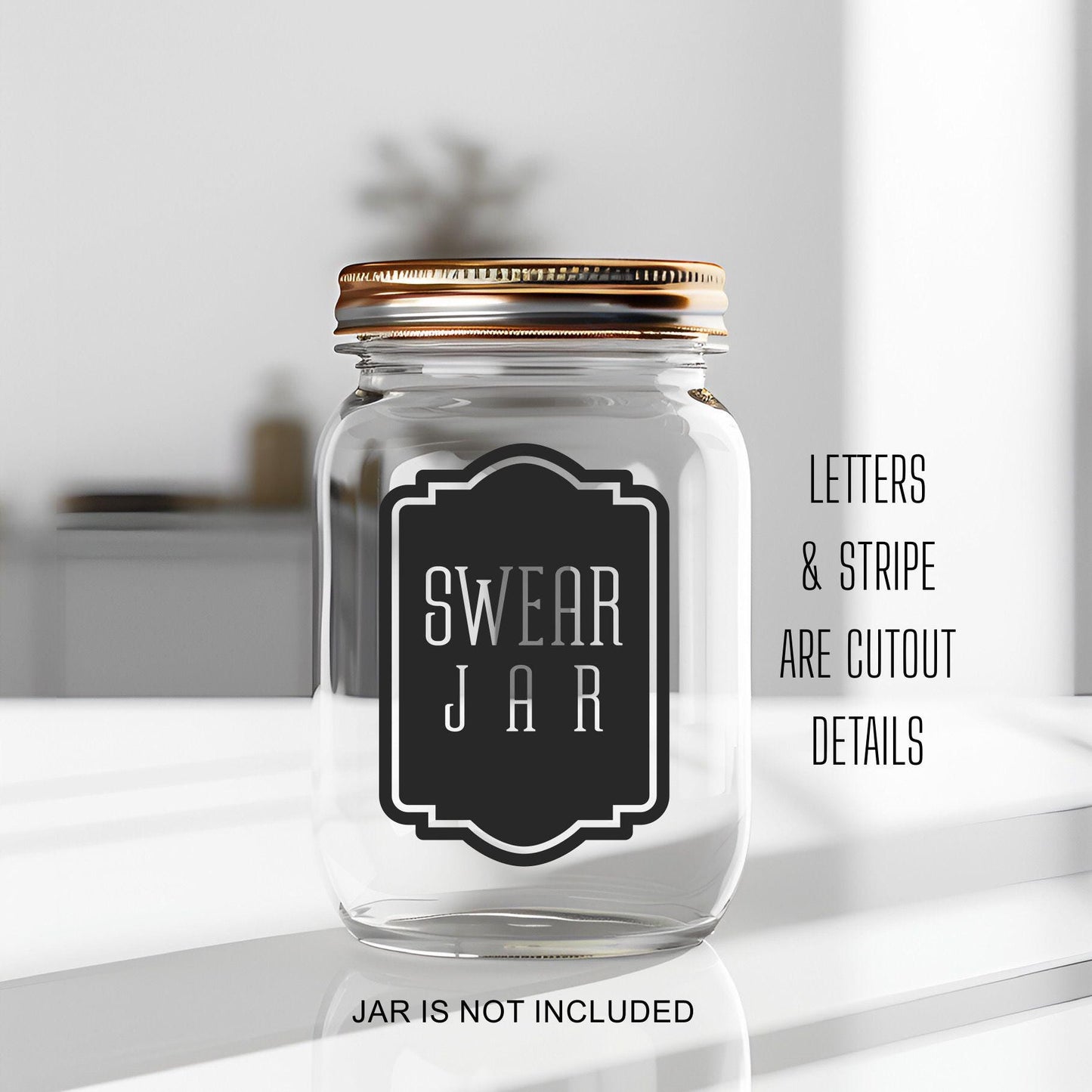 Swear Jar Decal, funny money container for kids and adults, DECAL ONLY