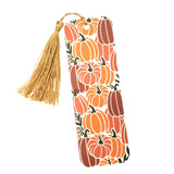 Boho Orange Pumpkins Bookmark with tassel
