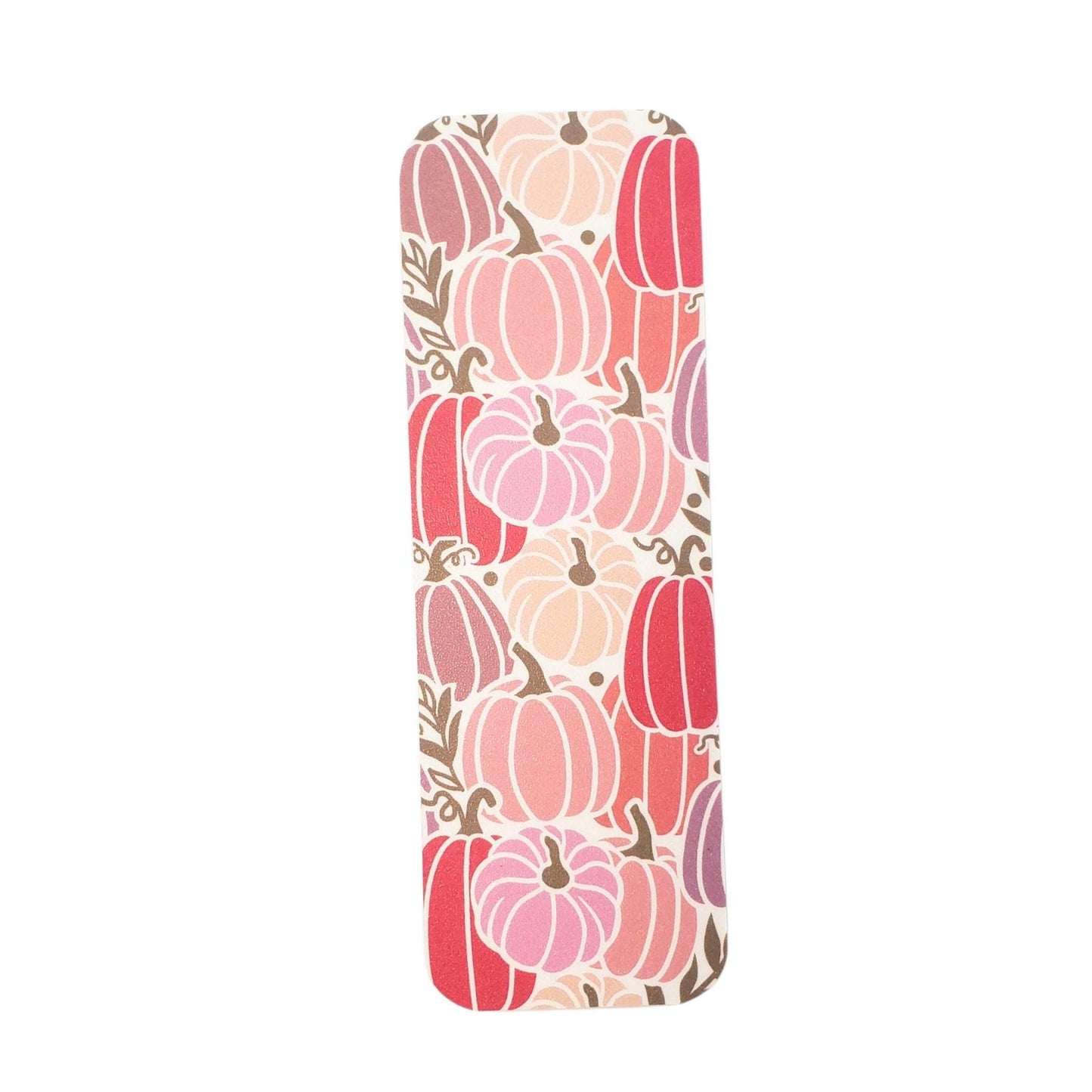 Pink Pumpkin Bookmark, double-sided full color printed and laminated bookmark
