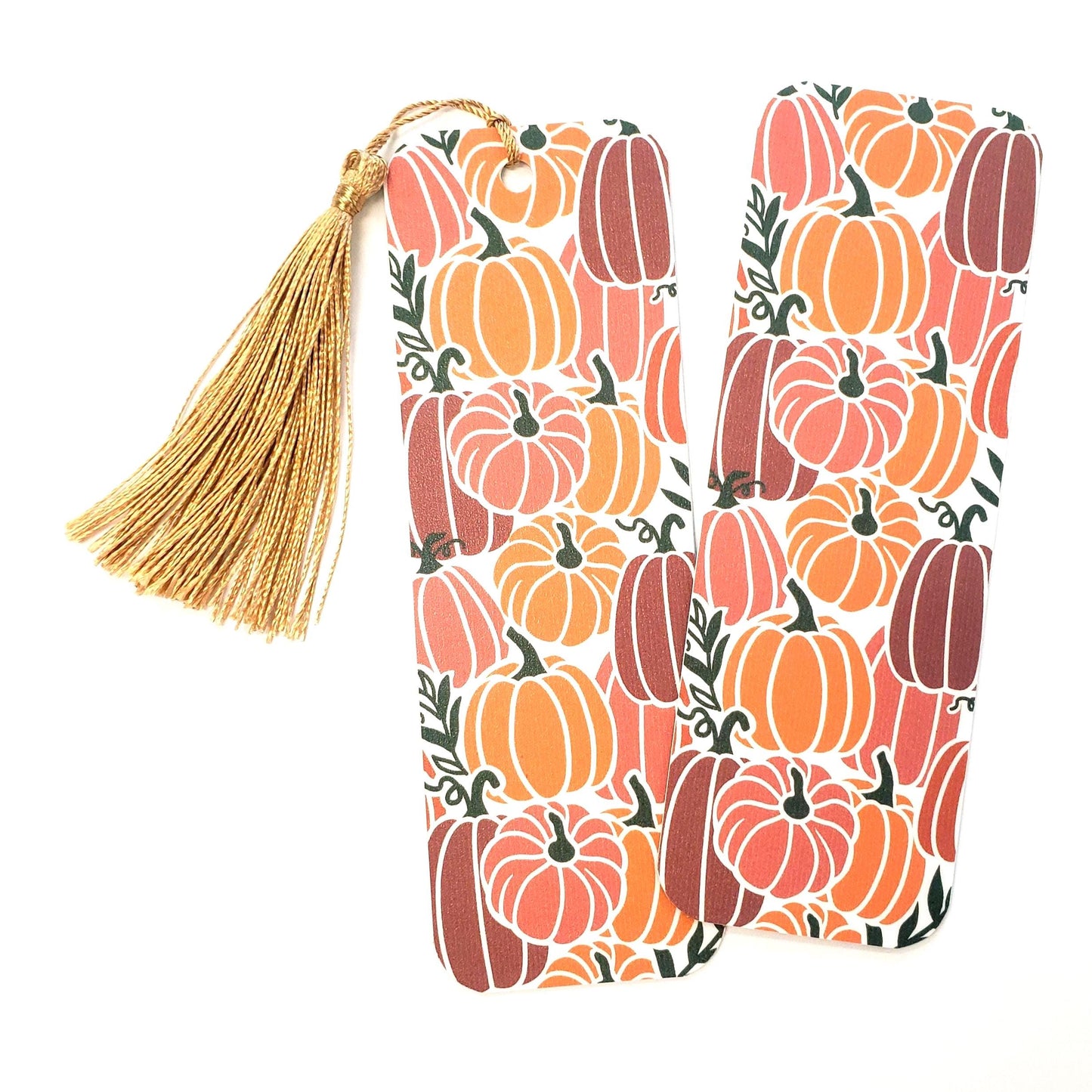 Boho Orange Pumpkins Bookmark with tassel