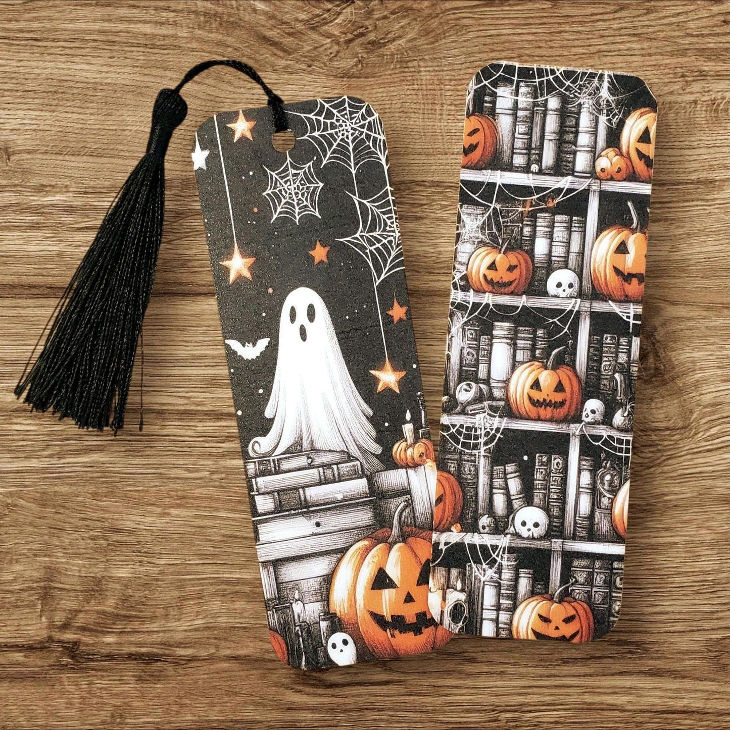 Cute Ghost Bookmark with tassel, double sided