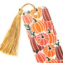 Boho Orange Pumpkins Bookmark with tassel