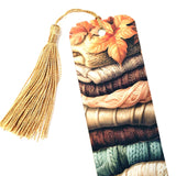 Fall Sweater Weather Bookmark with tassel, double-sided