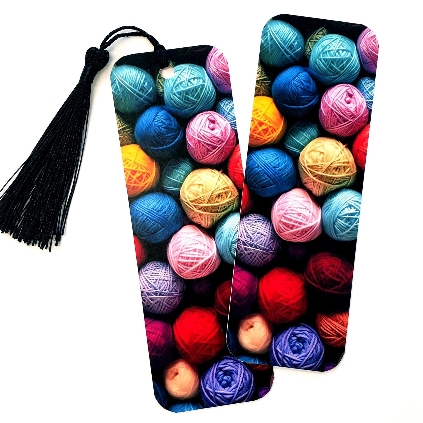 Yarn Ball Bookmark – Handmade Gift for Knitters, Colorful Knitting Bookmark, Yarn Lover Gift, Book Accessory for Crafters