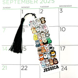 Back-to-School Personalized Name Bookmark – Farm & Wild Animal Cartoon Design with Tassel, Gift for Kids and Young Readers.