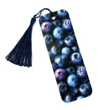 Blueberry Bookmark, double sided printed bookmark with tassel, gift for baker, summer fruit blueberries