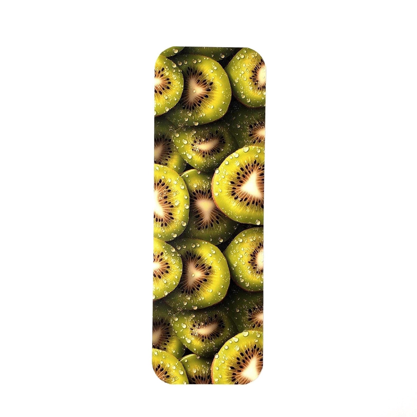 Kiwi Bookmark, double sided printed photo bookmark with tassel, gift for baker, summer fruit green kiwi slices