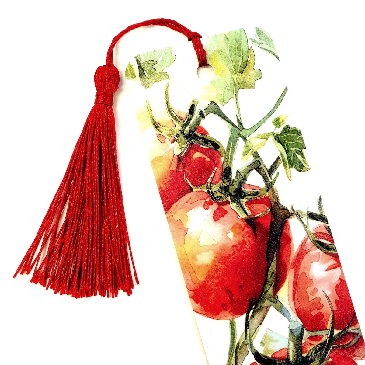 Tomato Bookmark with tassel, Double-sided