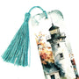 Lighthouse Bookmark with Tassel, double-sided