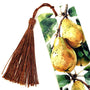 Pear Tree Branch Printed Bookmark with tassel, double-sided