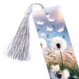 Dandelion Bookmark with tassel, double-sided