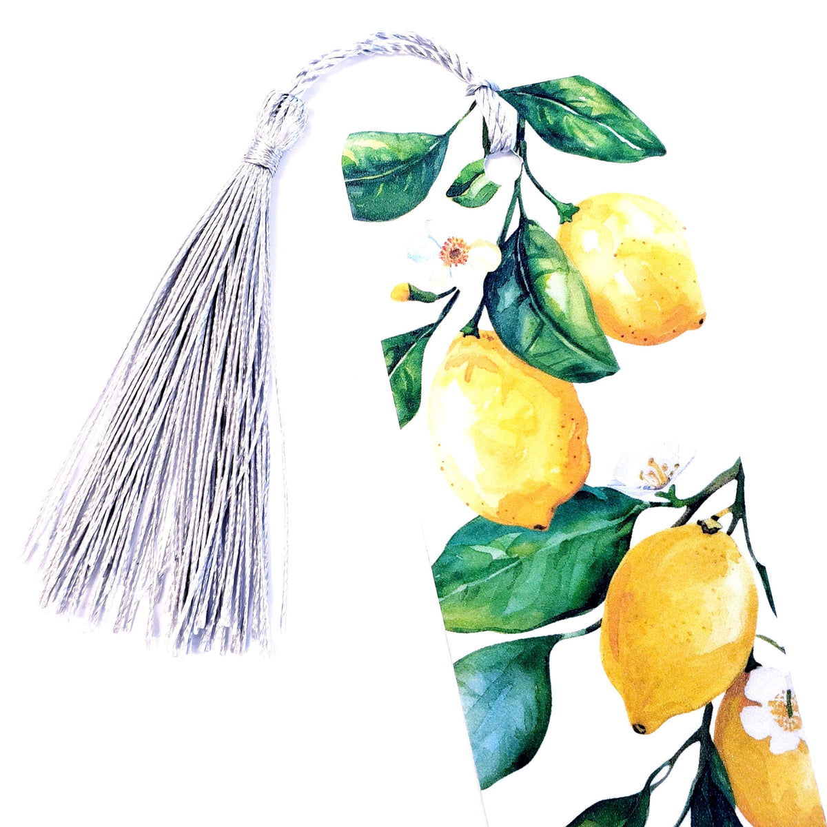 Lemon Print Bookmark with tassel