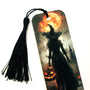 Witch and Pumpkin Bookmark with tassel.