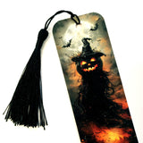 Witch and Pumpkin Bookmark with tassel.