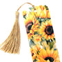 Sunflower Bookmark with tassel, double-sided