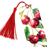 Cherry Stems Bookmark with tassel, double-sided