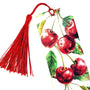 Cherry Stems Bookmark with tassel, double-sided