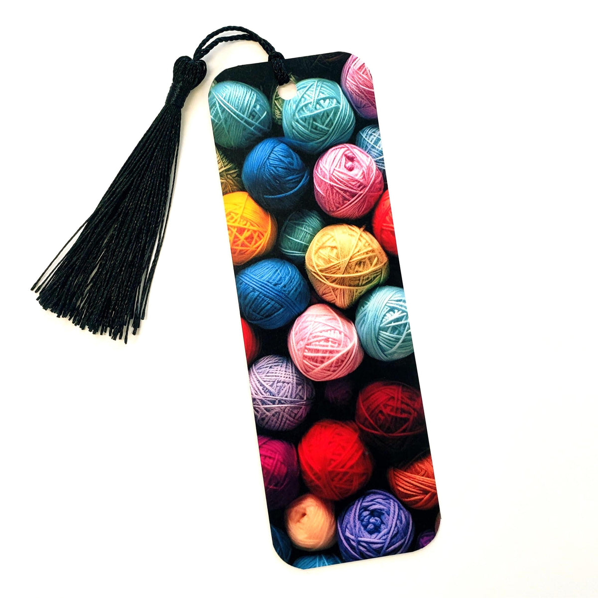 Yarn Ball Bookmark – Handmade Gift for Knitters, Colorful Knitting Bookmark, Yarn Lover Gift, Book Accessory for Crafters