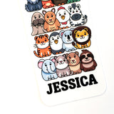 Back-to-School Personalized Name Bookmark – Farm & Wild Animal Cartoon Design with Tassel, Gift for Kids and Young Readers.