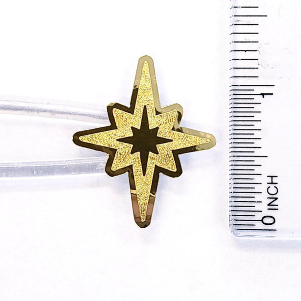 Gold Star of Bethlehem Stickers: 25 Vinyl Compass Stars, 8-Pointed True North Star Decals