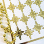 Gold Star of Bethlehem Stickers: 25 Vinyl Compass Stars, 8-Pointed True North Star Decals