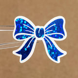 Blue Glitter Bow Stickers
