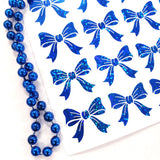 Blue Glitter Bow Stickers
