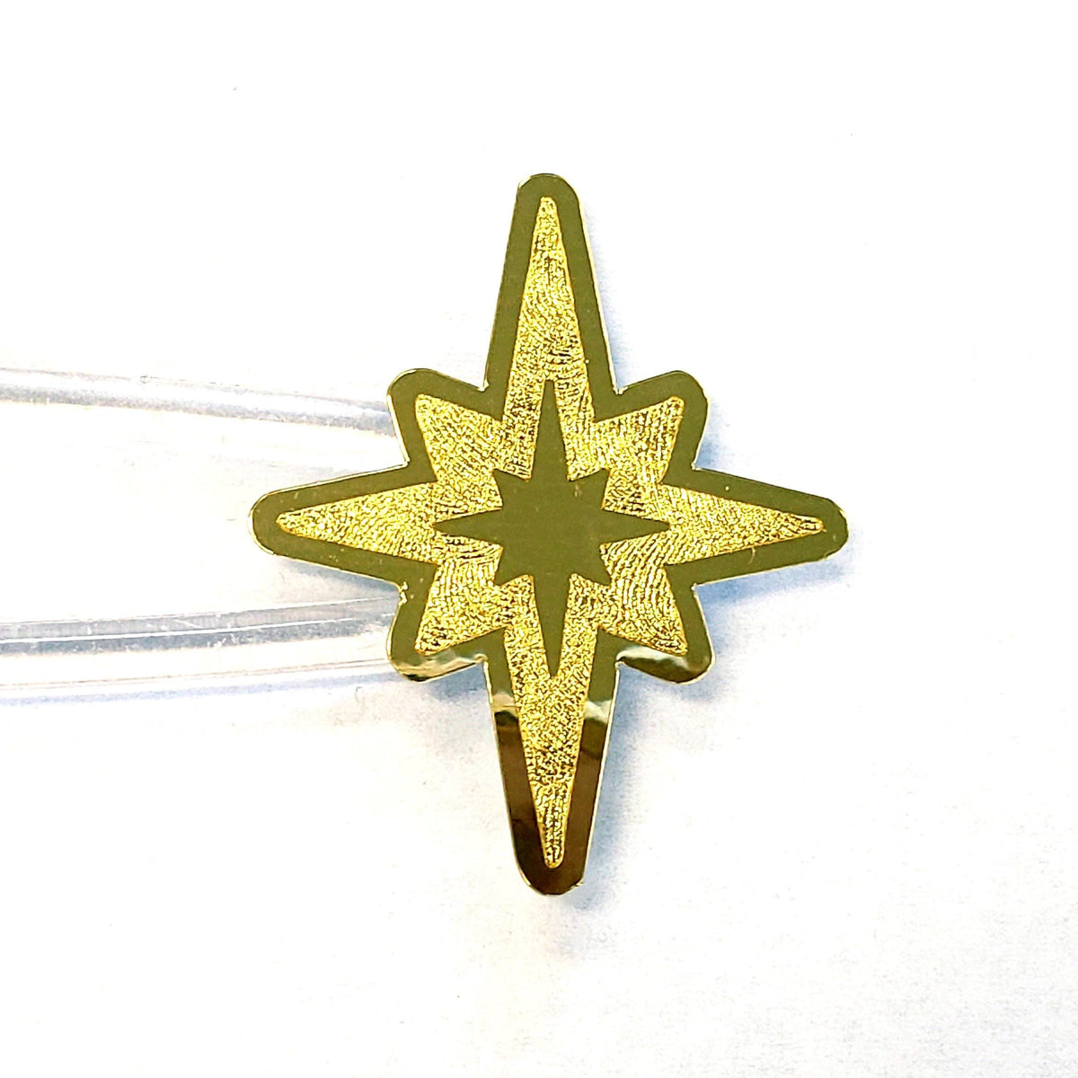 Gold Star of Bethlehem Stickers: 25 Vinyl Compass Stars, 8-Pointed True North Star Decals