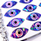 Purple Eyes Stickers, set of 20 sparkly eye stickers for good luck spiritual protection symbol, karma charm, third eye stickers